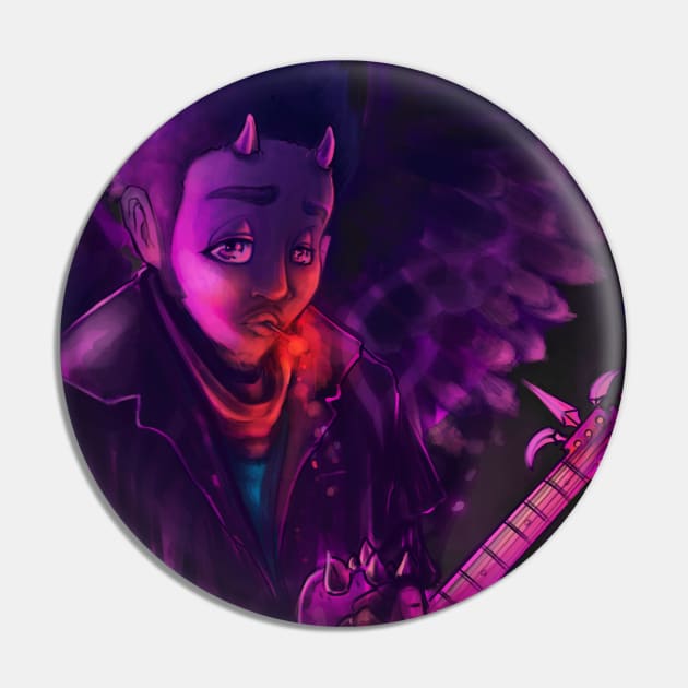 Demon King of Rock 'n' Roll Pin by BloodFuryArt