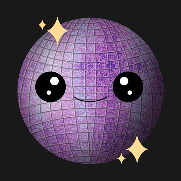 Kawaii Disco Ball in Purple by Maddyslittlesketchbook