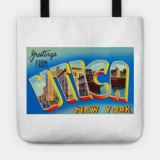 Greetings from Utica, New York - Vintage Large Letter Postcard Tote