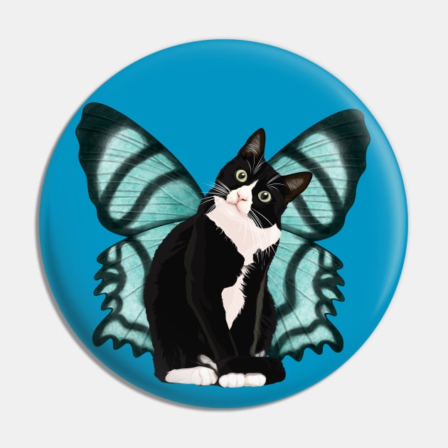 Black Cat With Butterfly Wings Vol.2 Pin by Katheryn's Studio