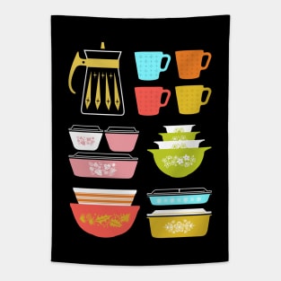 Pyrex Pretties - Vintage Glass Kitchenware Tapestry