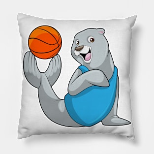 Seal at Basketball Sports Pillow