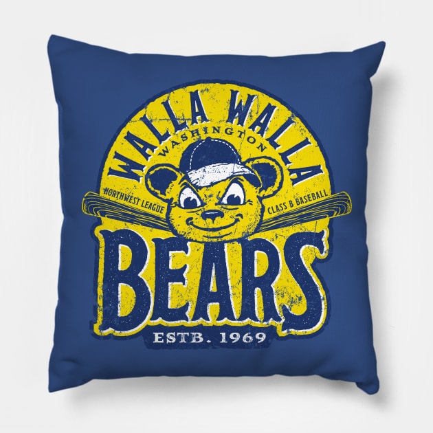 Walla Walla Bears Baseball Pillow by MindsparkCreative