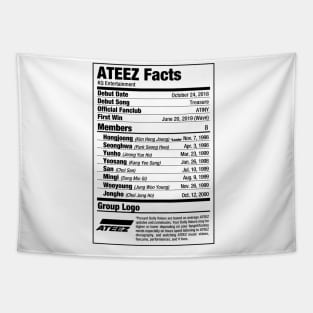 ATEEZ Kpop Nutritional Facts Tapestry