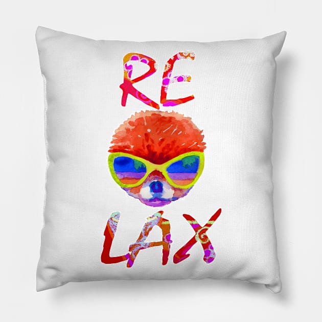 Pomeranian relax Pillow by AgniArt