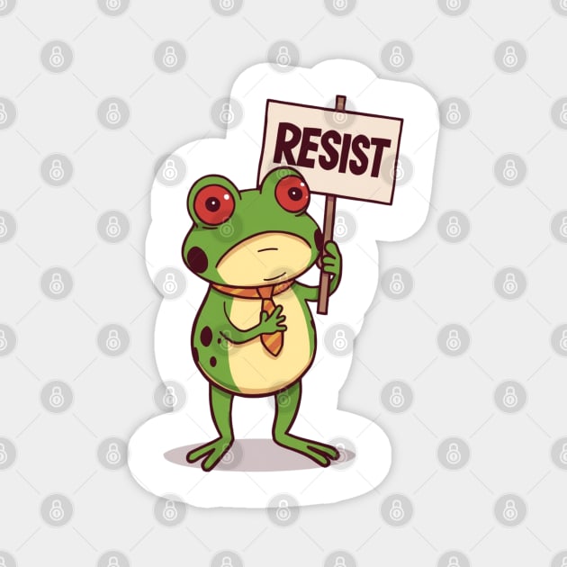 Resist-Frog Magnet by Creatifly Graphic Tees