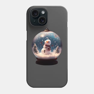 cute snowman in a sphere glass perfect for christmas Phone Case