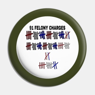 91 FELONIES - Tally - Round - Back Pin