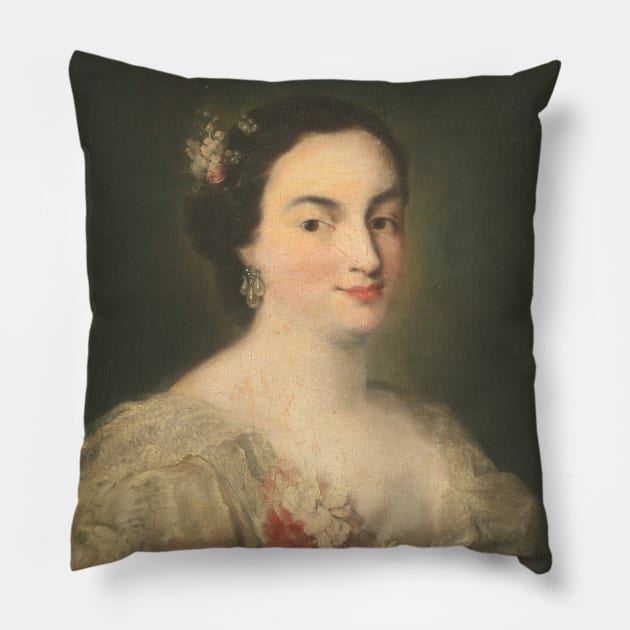 Portrait of a Young Woman by Alessandro Longhi Pillow by Classic Art Stall