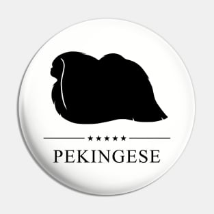 Pekingese Black Silhouette Pin