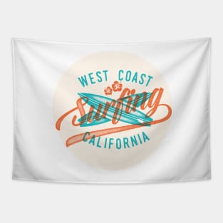 West Coast Surfing California Tapestry