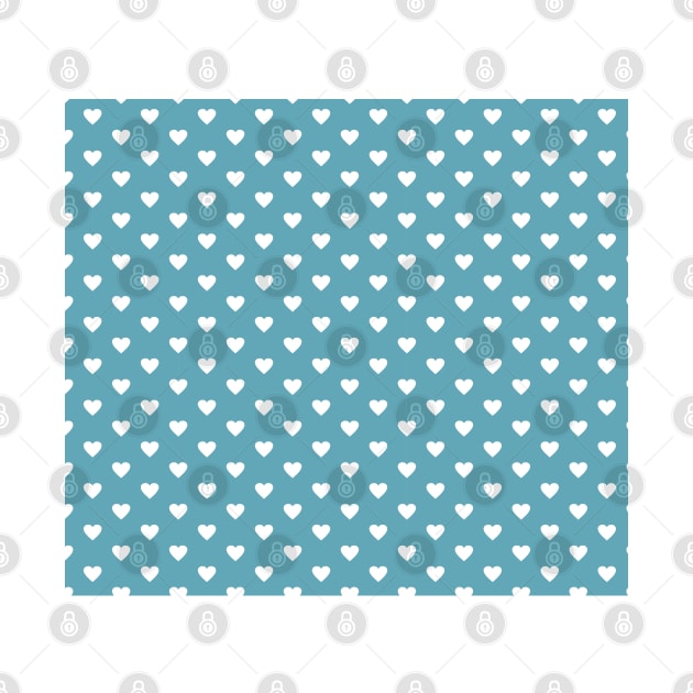 Teal Blue and White Heart Pattern by squeakyricardo