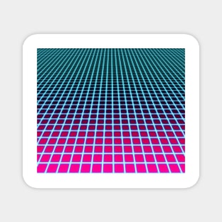 Vaporwave Ombre Grid Pattern Magnet