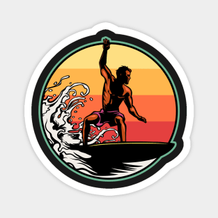 Surfer sunset Magnet