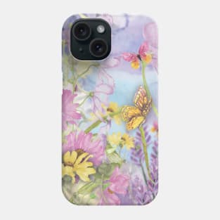 Pastel Cottage Core Flowers and Butterflies Phone Case