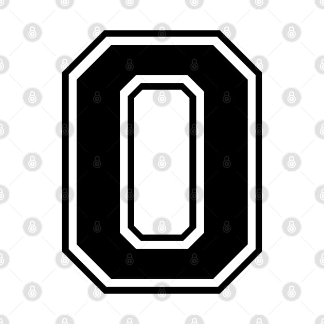 Initial Letter O - Varsity Style Design - Black text by Hotshots