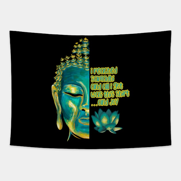 Funny Buddhist Samadhi Meditation Tapestry by Get Hopped Apparel