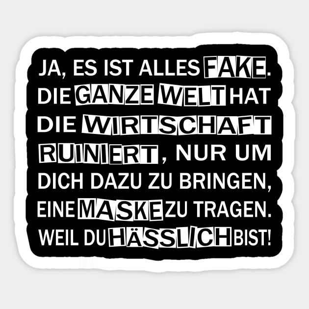 Lustige Corona Spruche Verschworung Maskenpflicht Lustig Sticker Teepublic 298 less than a minute. lustige corona spruche verschworung