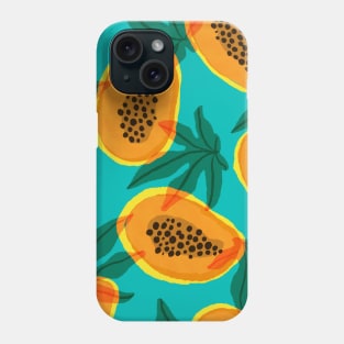 Teal Papayas Phone Case