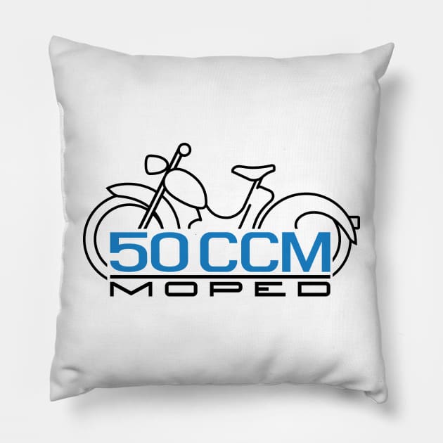 Moped SR2 50cc Emblem (black) Pillow by GetThatCar