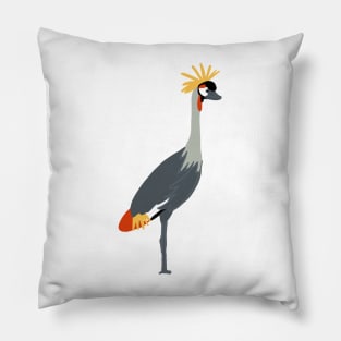 Grey Crowned Crane Pillow