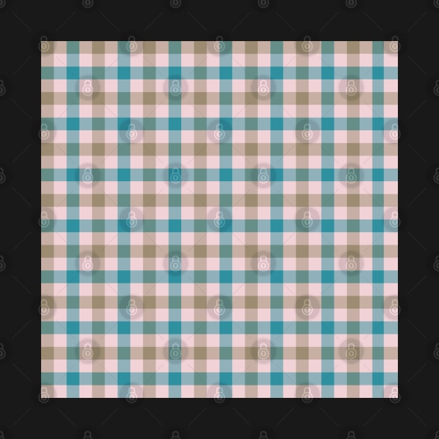 Teal and taupe gingham by FrancesPoff