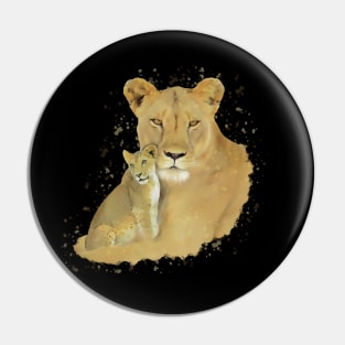 Lioness with Baby - Cat - Predator - Africa Pin