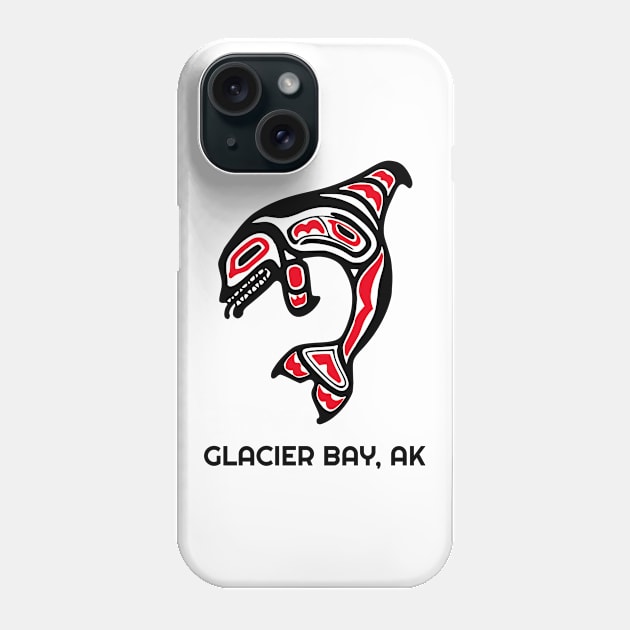 Glacier Bay, Alaska Red Orca Killer Whales Native American Indian Tribal Gift Phone Case by twizzler3b