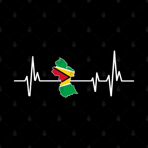 Heartbeat Design Guyanese Flag Guyana by MGS