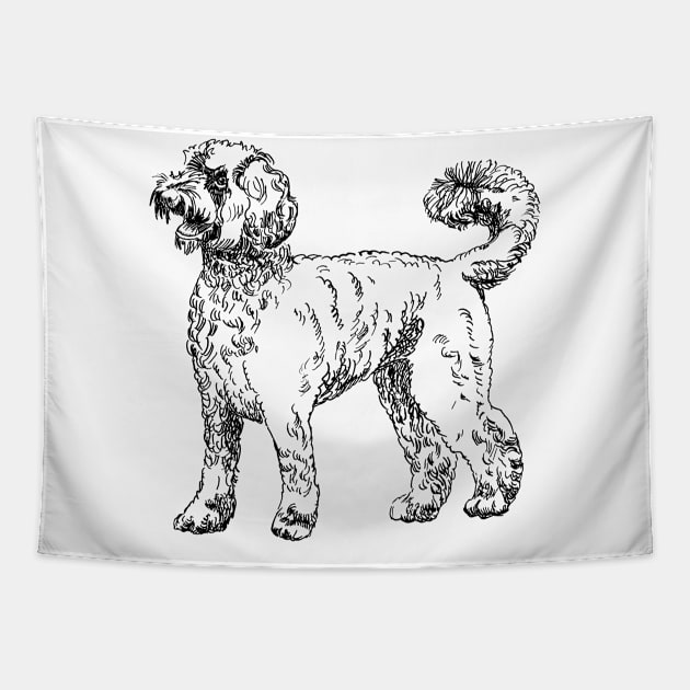 labradoodle portrait Tapestry by VicaVeresk