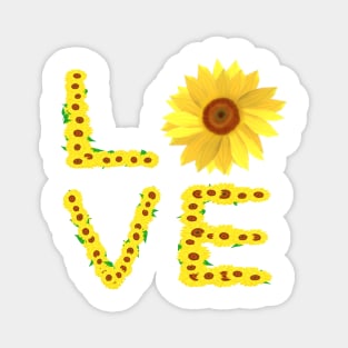 Sunflower Love (White Background) Magnet