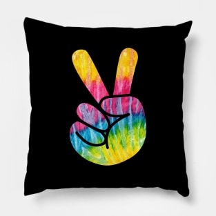 Psychedelic Peace Fingers Hand Sign Pillow