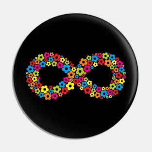 Infinity sign Flower Power Flower Gift Pin