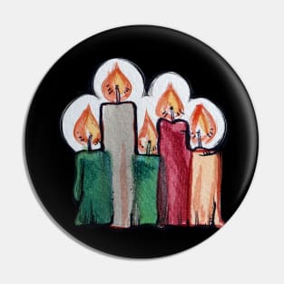 Yule Candles Pin