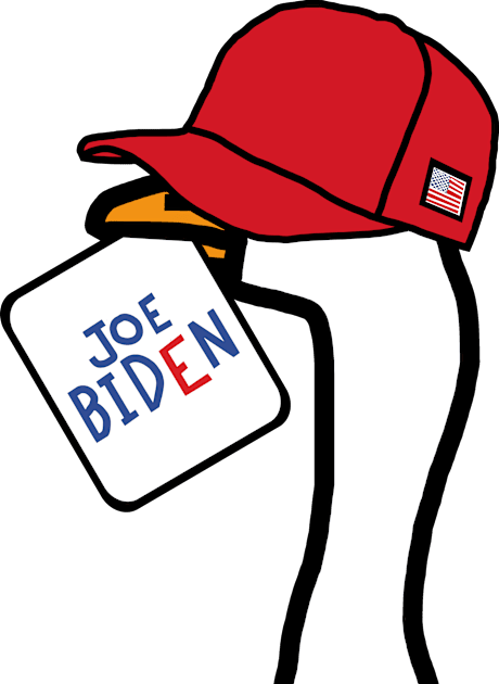 Biden Harris Supporter Goose in Hat with Joe Biden Sign Kids T-Shirt by ellenhenryart