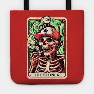 Tarot Card The Stoner Weed Lover Skeleton Cannabis 420 Tote