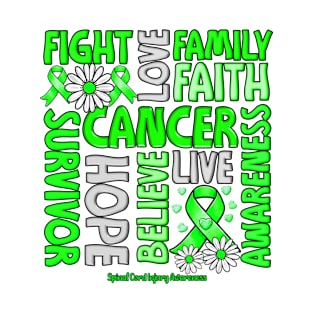 Spinal Cord Injury Awareness - Fight love survivor ribbon T-Shirt