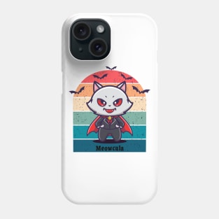 Meowcula cute vampire cat Phone Case