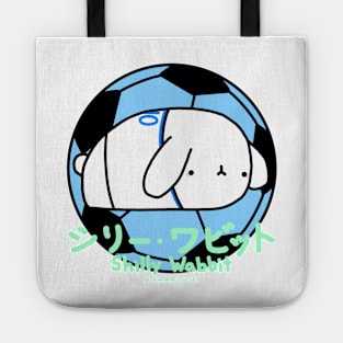 [Shilly Wabbit] Baby Lop Bunny Rabbit Loves Soccer (Blue) Tote