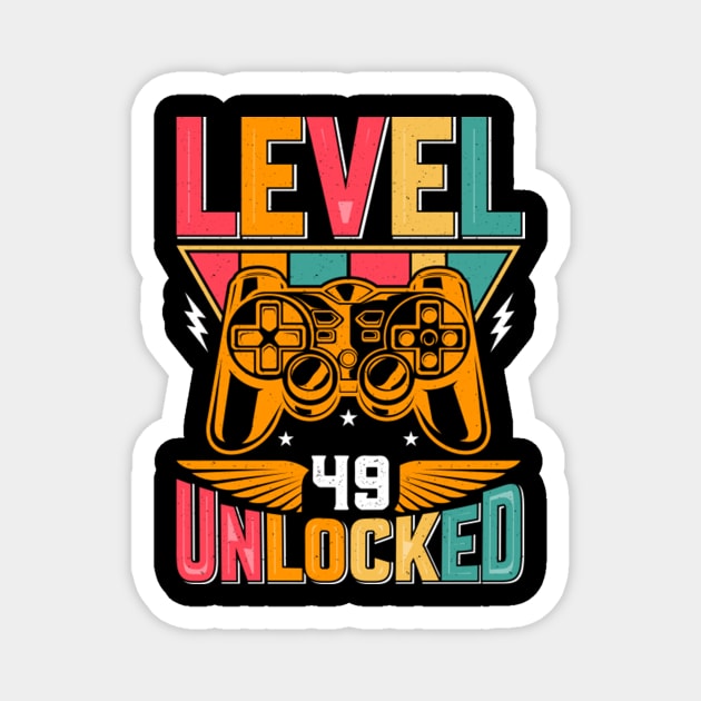 Level 49 Unlocked Awesome Since 1974 Funny Gamer Birthday Magnet by susanlguinn