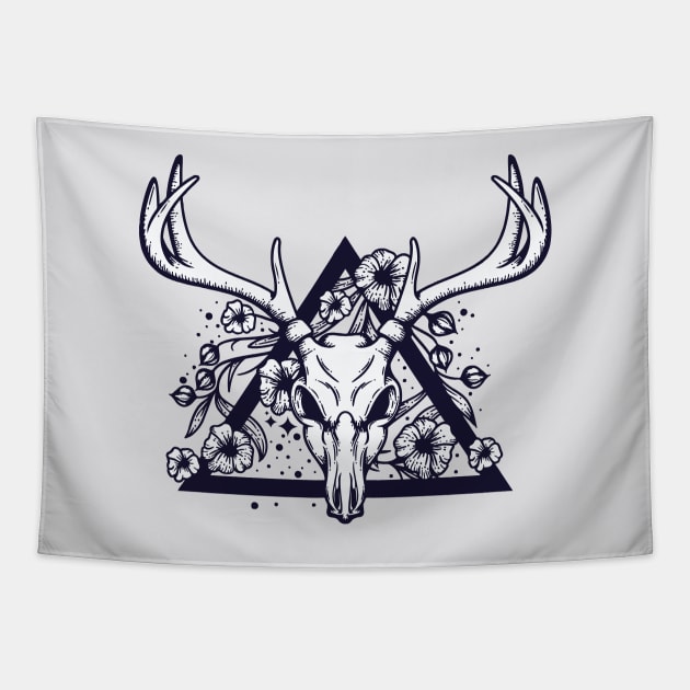 deer hunting trophy Tapestry by YEBYEMYETOZEN