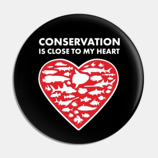 Fish Conservation Heart Pin