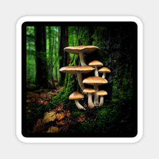 Mushrooms In Nature Magnet