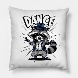 Cute raccoon dancing Pillow