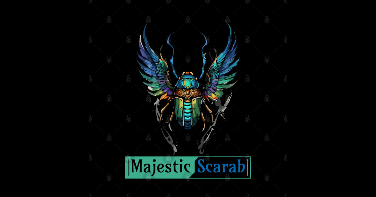 Majestic Scarab - Symbol of Power and Protection - Scarab - Sticker ...