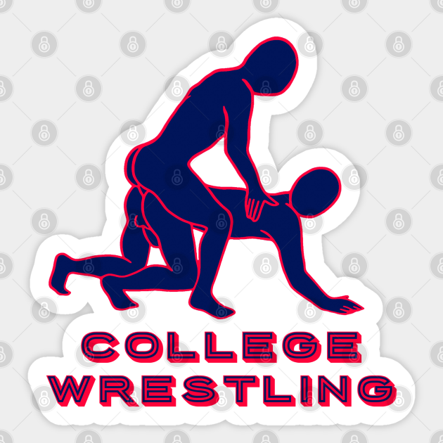 College Wrestling (Mount Art) - Gay - Sticker