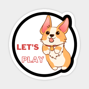 Let's Play Corgi Magnet