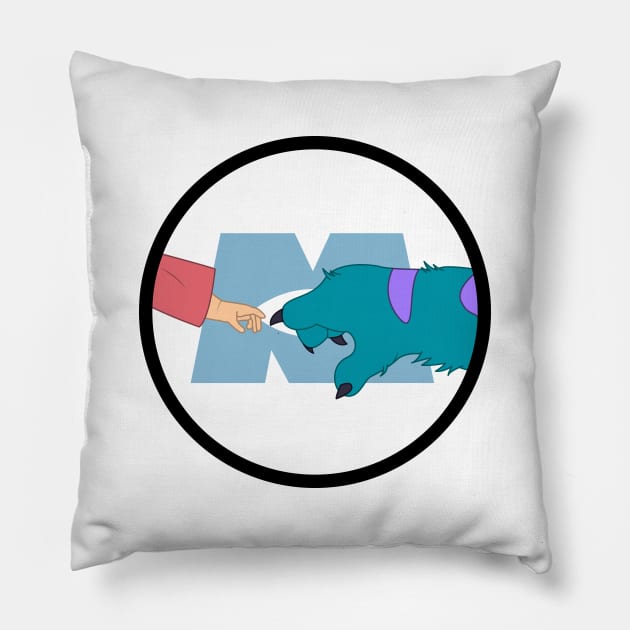 The Creation of Monsters Inc. Pillow by AndyDesigns