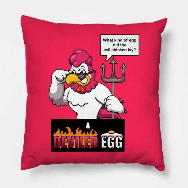 What Kind Of Egg Did The Evil Chicken Lay? Pillow by TheMaskedTooner