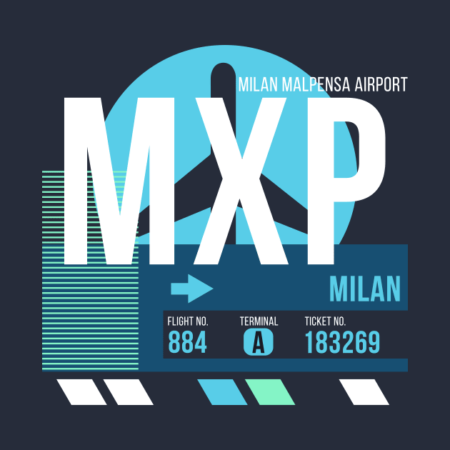 Milan (MXP) Airport // Sunset Baggage Tag by Now Boarding